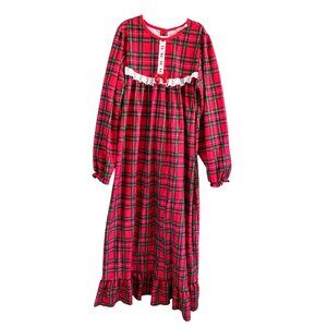 Laura Dare Tartan Flannel Nightgown Red Size 10-12